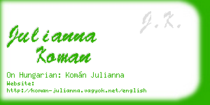 julianna koman business card