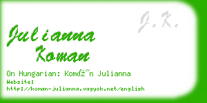 julianna koman business card